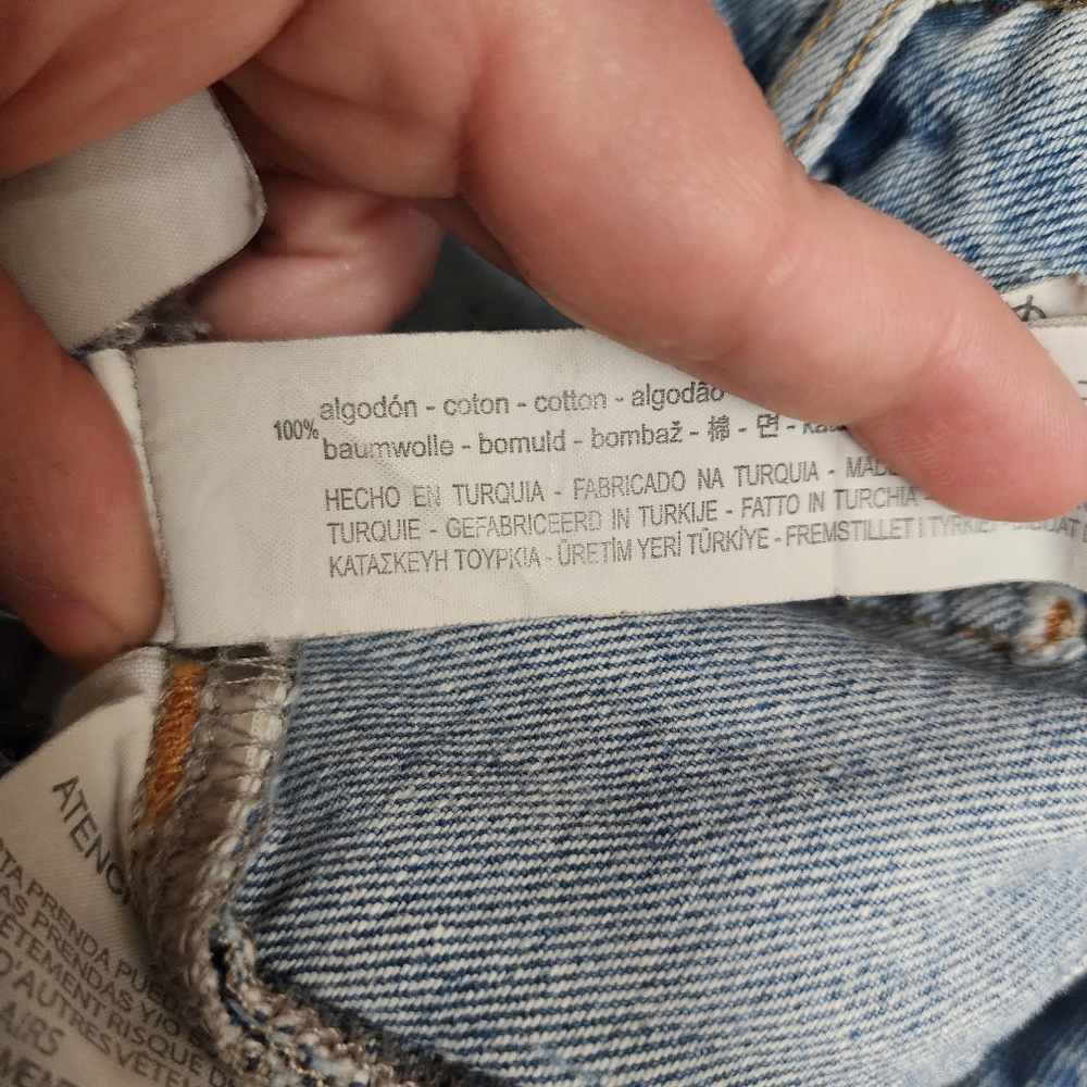 Zara Distressed Destroyed Patchwork Denim Jeans S… - image 4